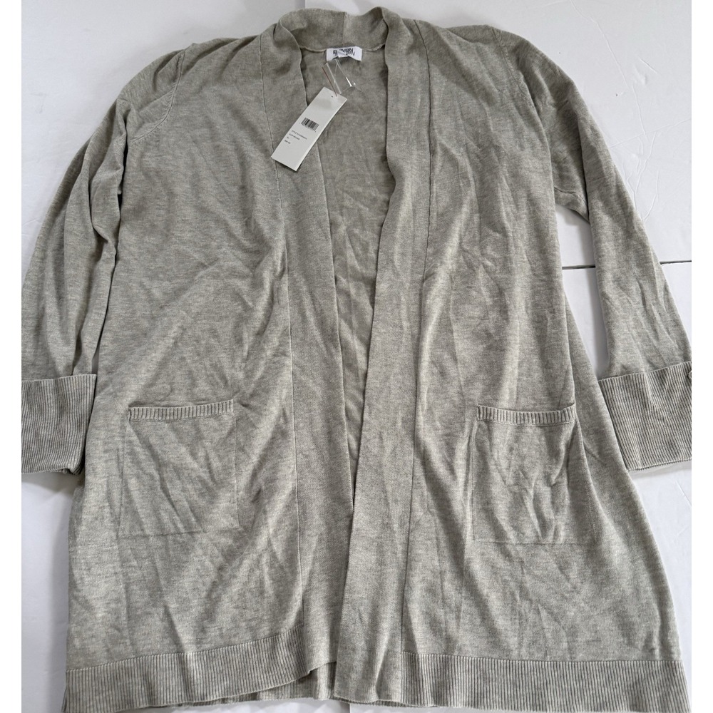 NWT Eleven Eleven Women's Gray Cardigan Sweater Sz XL Open Front